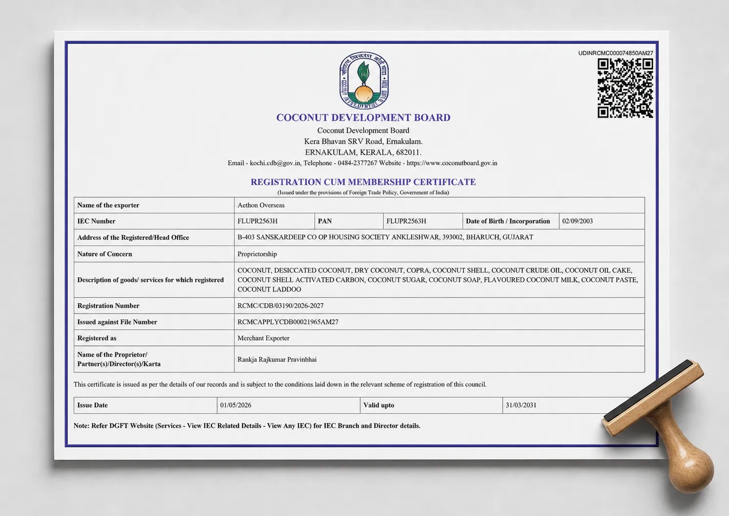 CDB Registration — Aethon Overseas